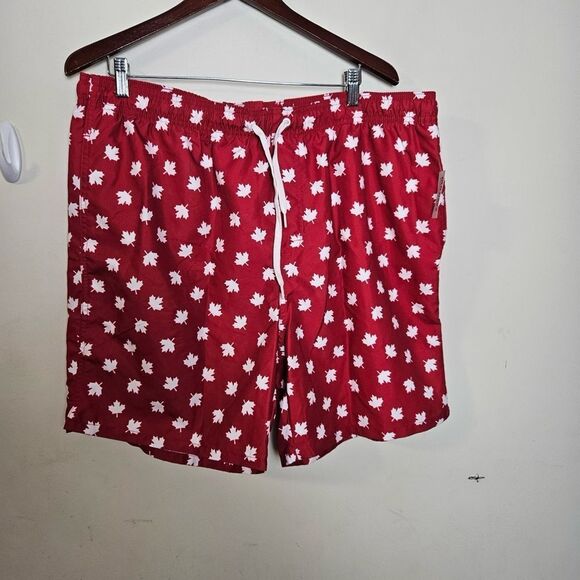 Old Navy XL Men’s Swim Board Shorts Canada Print NWT Mesh Lined - Picture 1 of 5